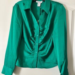 Green Satin Blouse,